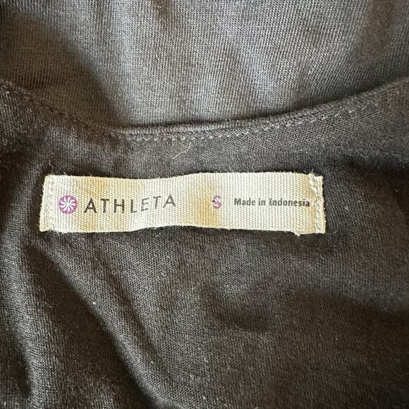 Athleta Comeback Tank Midi Dress Size S Black Bodycon Ruched Preppy Comfort NWT - Picture 7 of 11
